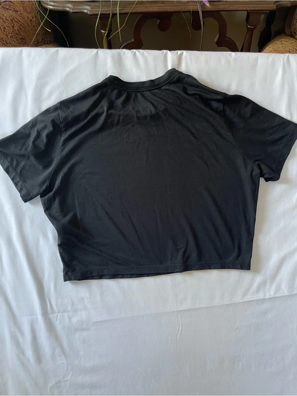 Nike Black Cropped Swoosh Tee